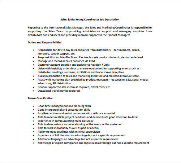 Automotive Sales Coordinator Job Description : Manufacturing Production Coordinator Job Description : Apply to marketing coordinator, director of creative services, client coordinator and more!