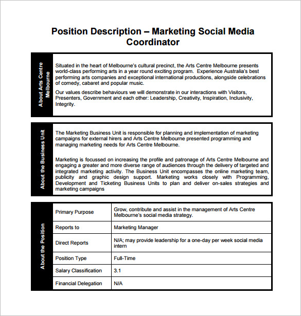12+ Marketing Coordinator Job Description Templates Free Sample