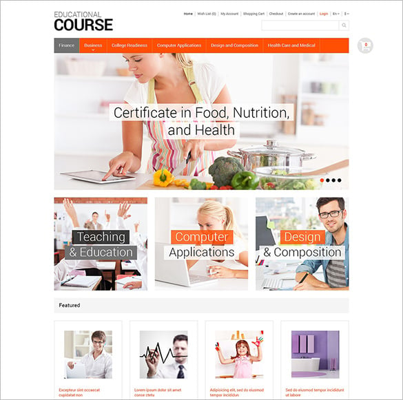 educational courses opencart template