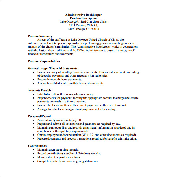 administrative-book-keeper-job-description-free-pdf-template