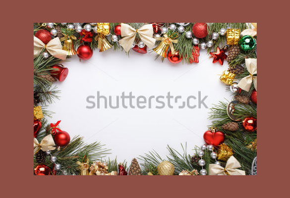 christmas frame with christmas ornaments design