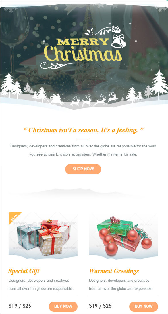 christmas email template outlook free