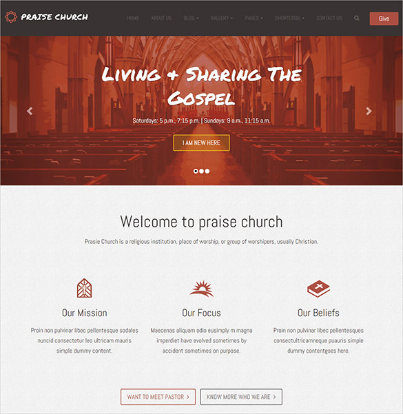 praise church html5 theme