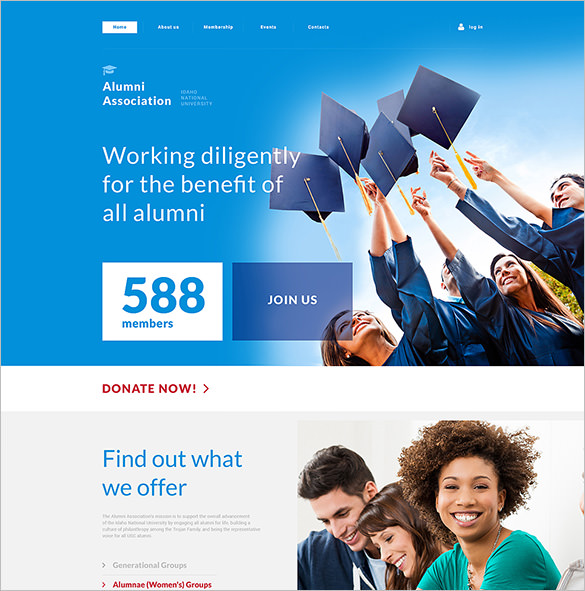 Web university. Web Templates University. Website Template Education.