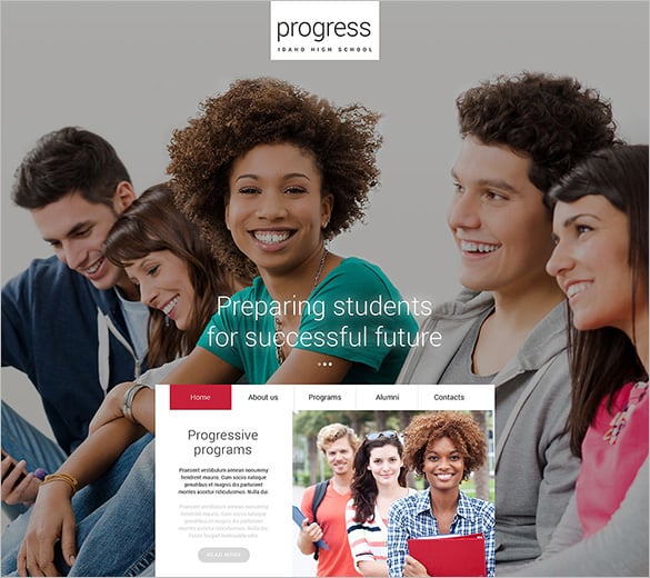 progress high school website template