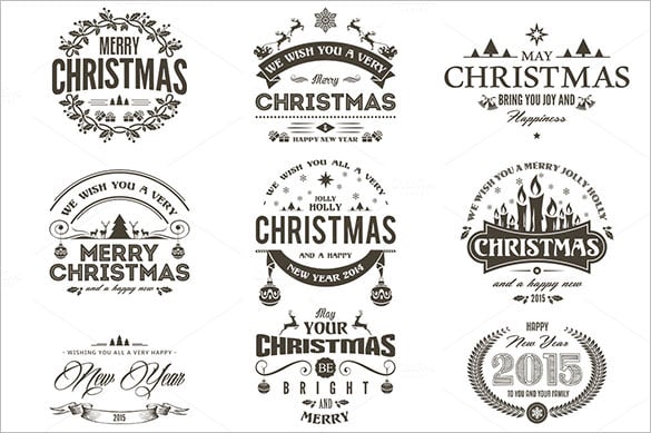christmas new year badges label template psd design