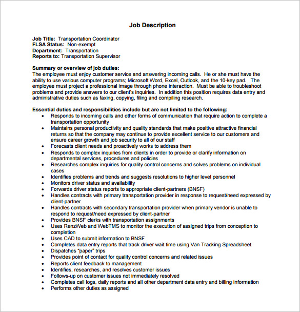 Customer Service Representative Job Description Template Job