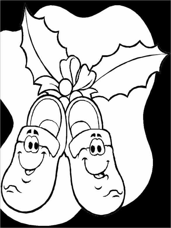 christmas shoes coloring page download