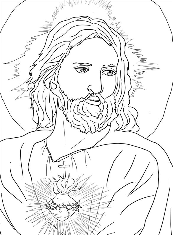 printable sacred heart of jesus coloring page