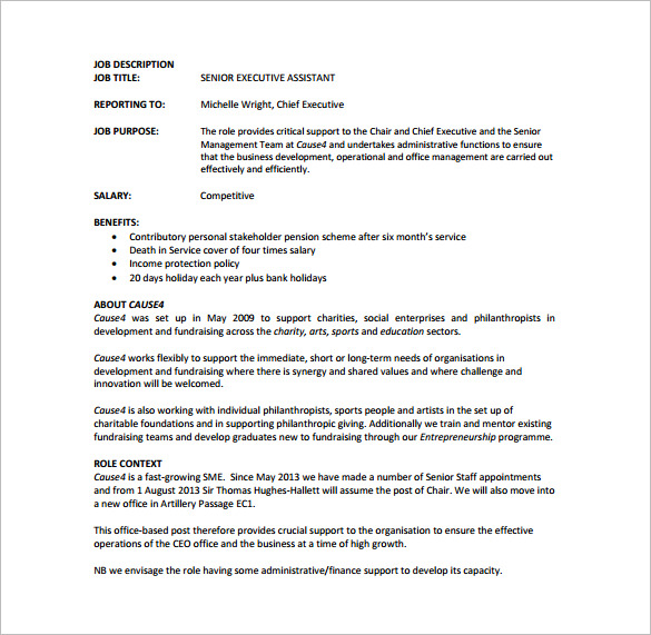 7+ Executive Job Description Templates