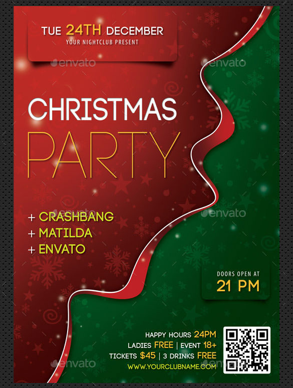 merry christmas poster template psd design