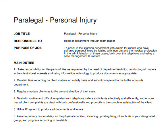 personal statement for paralegal job