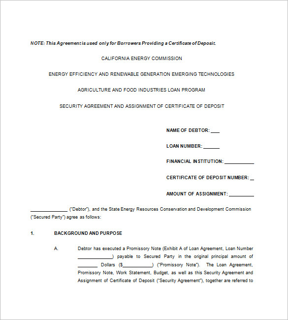 secured promissory note and security agreement