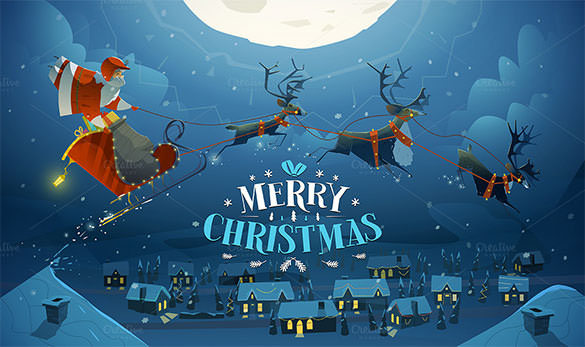 merry christmas illustrations with santa
