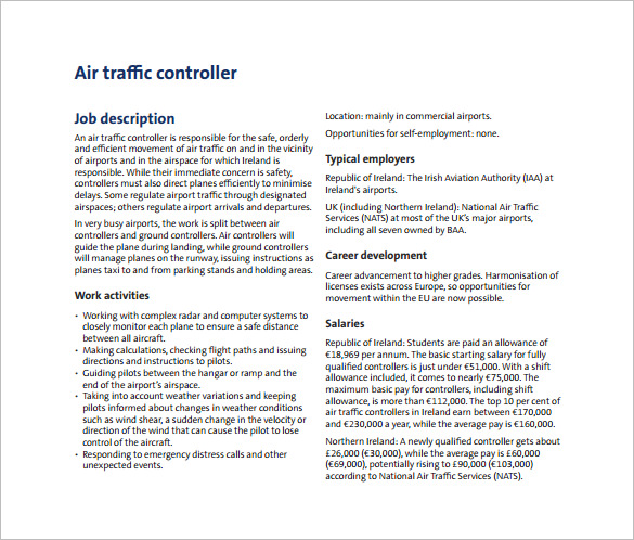 air traffic controller job description free pdf download