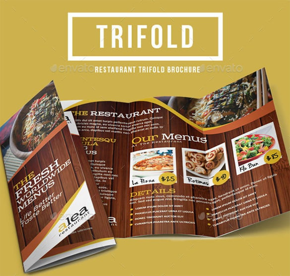 alea restaurant trifold brochure