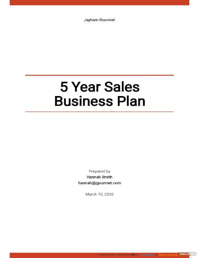 year sales business plan template