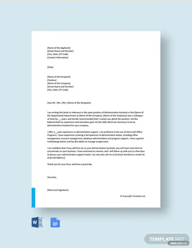 Administrative Assistant Cover Letter - 15+ Free Word, PDF Documents ...