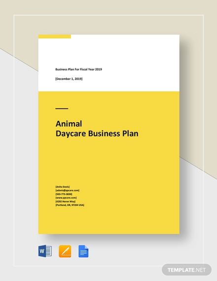 animal day care business plan template