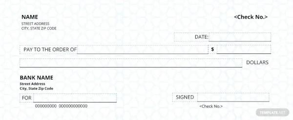 blank check template