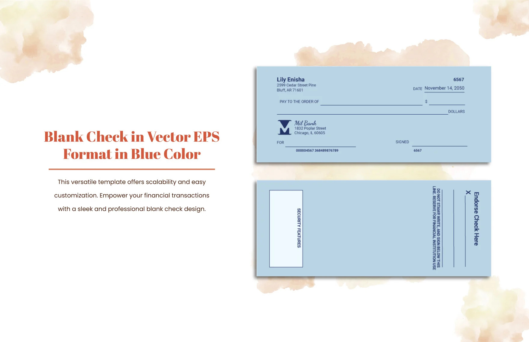 blank business check template