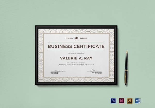 business certificate template