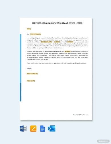 certified legal nurse consultant cover letter template