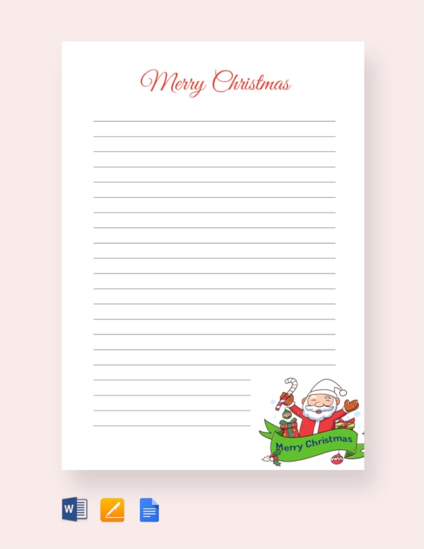 christmas design writing paper template