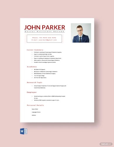 doctor assistant resume template