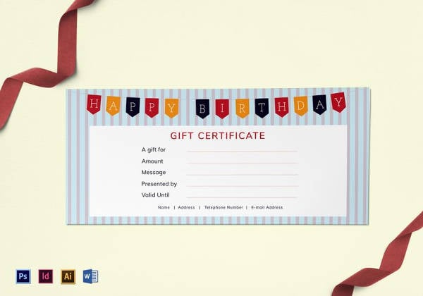 easy to edit happy birthday gift certificate template