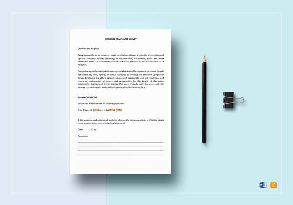 employee compliance survey template