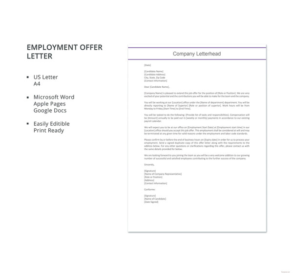 15+ Letter of Employment Templates - DOC, PDF | Free ...