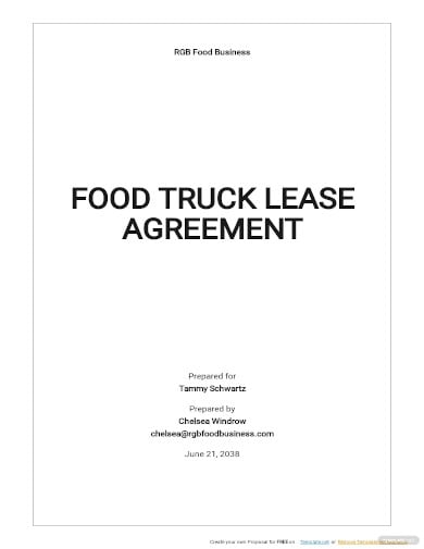 food truck lease agreement template