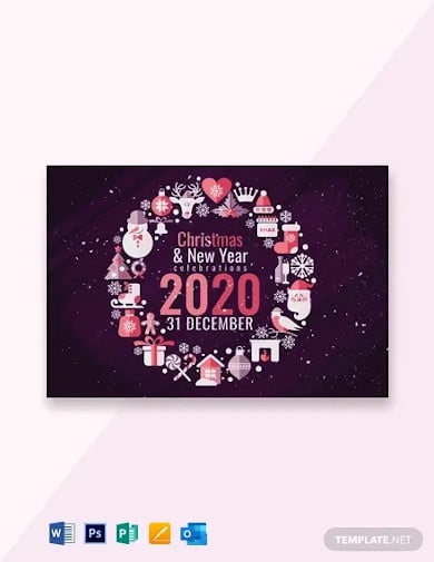 free creative christmas and new year greeting card template