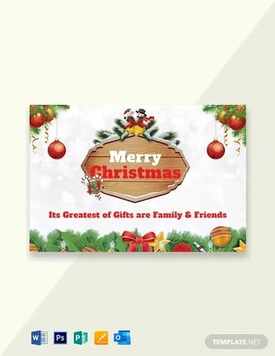 free merry christmas greeting card template
