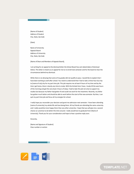 Appeal Letter 21 Sample Example Format Free And Premium Templates