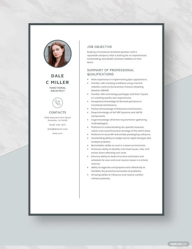 functional architect resume template