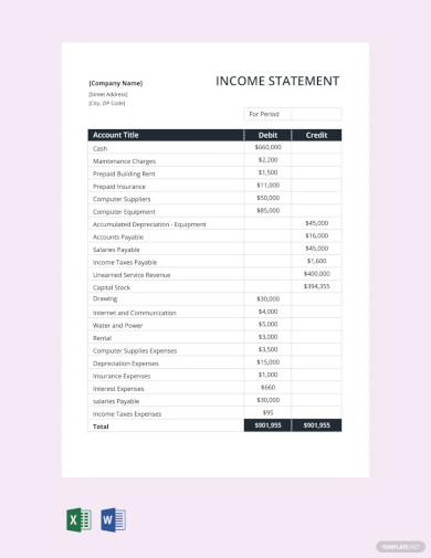 income statement example  Income statement, Statement template, Small  business accounting