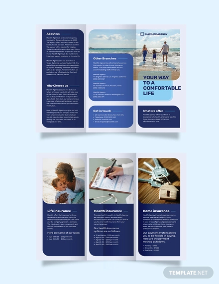 insurance agency tri fold brochure template