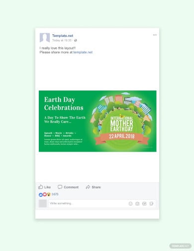 international earth day facebook post template