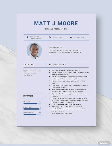 medical professional resume template