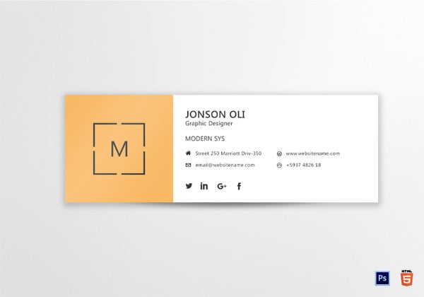 modern html email signature template