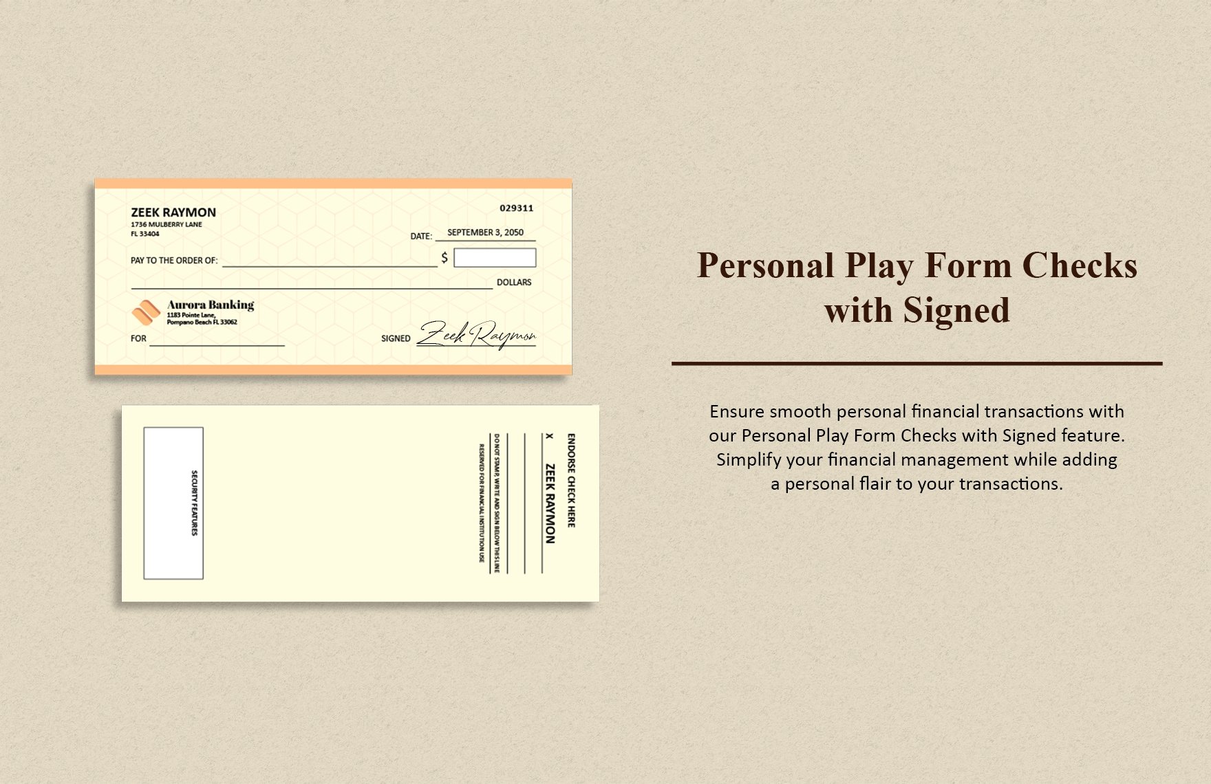 personal play form checks with signed