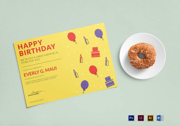 Birthday Gift Certificate Templates - 16+ Free Word, PDF, PSD ...