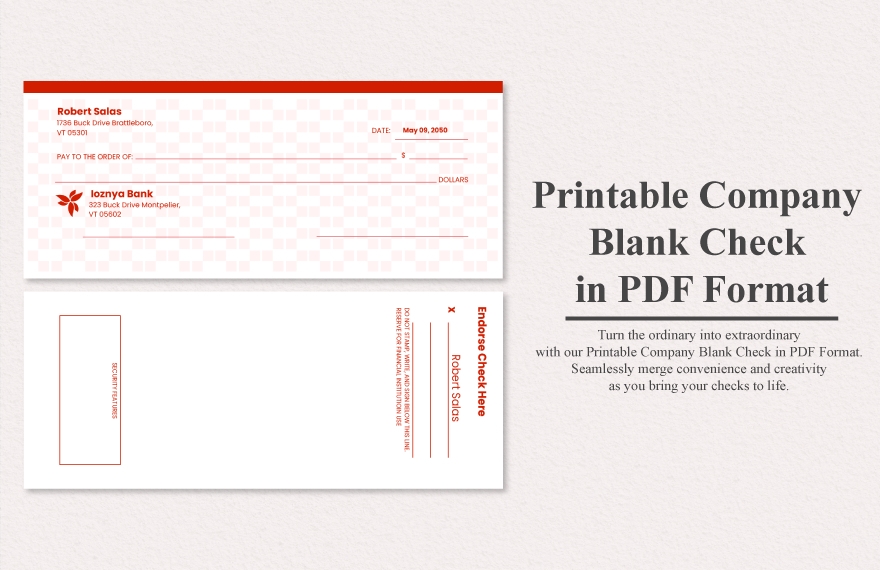 Business Check Template To Print And Fill 5097