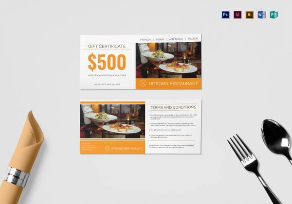 21  Restaurant Gift Certificate Templates Free Sample Example