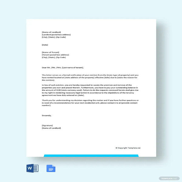 10+ Eviction Letter Templates - Free Sample, Example Format Download ...