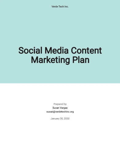 social media content marketing plan template