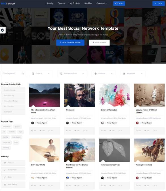 28+ Social Media Website Themes & Templates