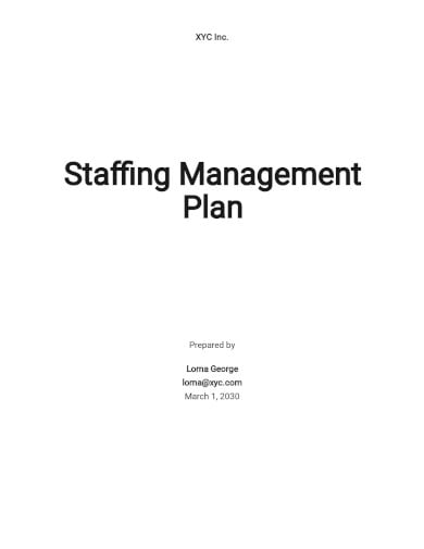 staffing management plan template